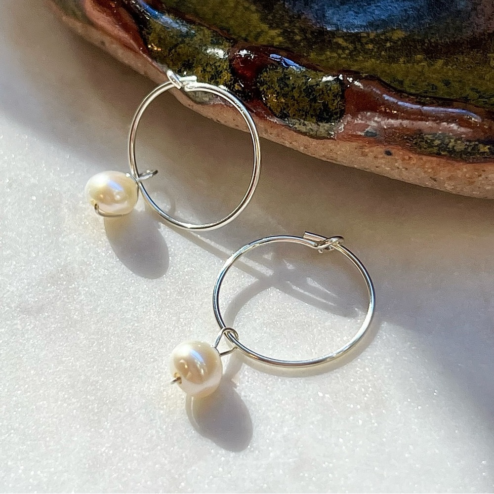 Sterling Silver Dainty Huggie Hoops with Customizable Charms
